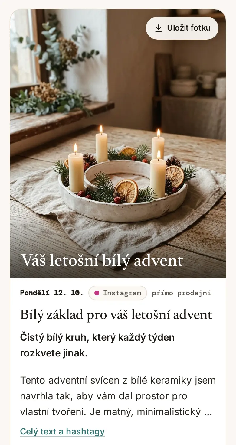 Pět hotových příspěvků